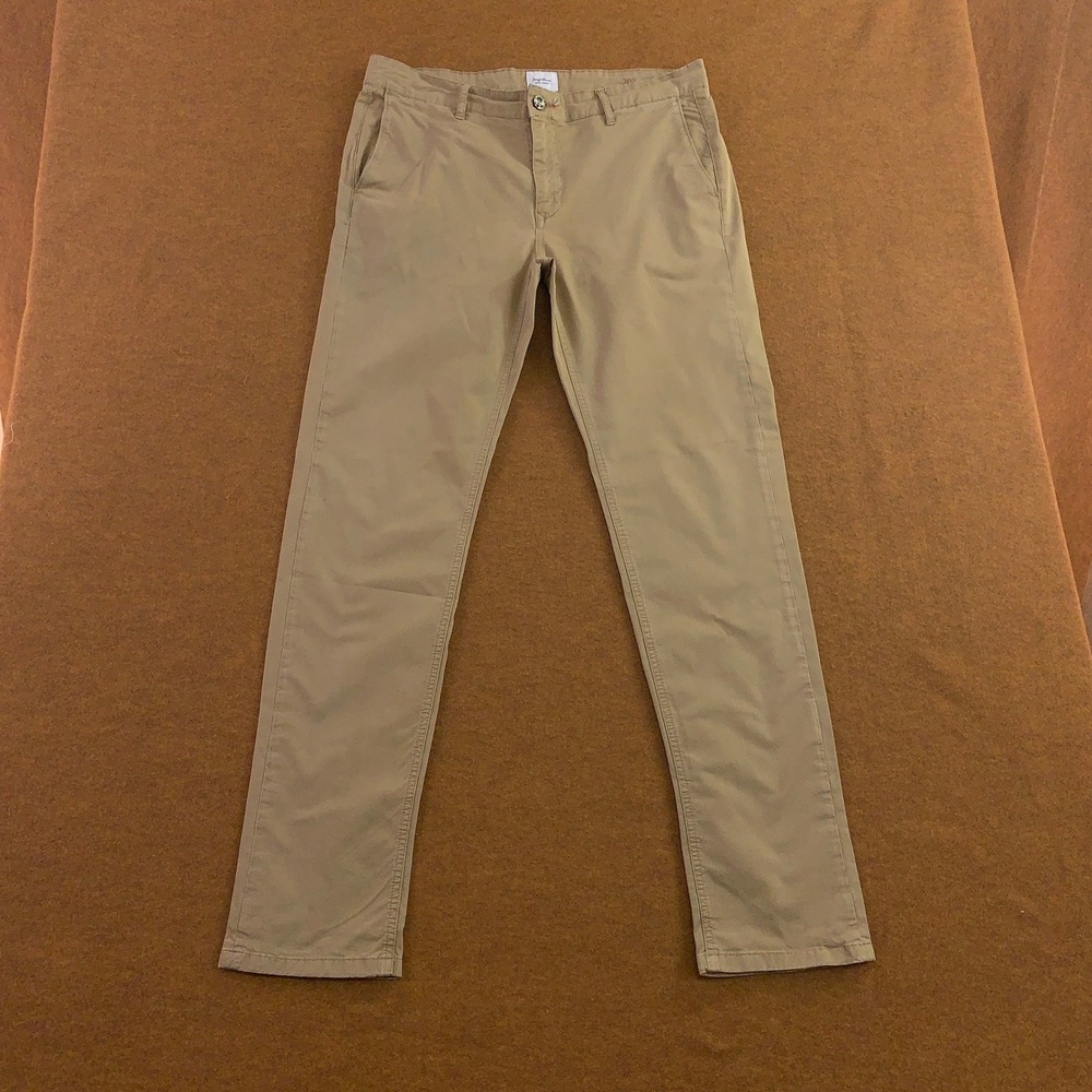 Serge Blanco Mens 35 Tan Khaki Athlete Francais 702 Chino Pants *Flaw